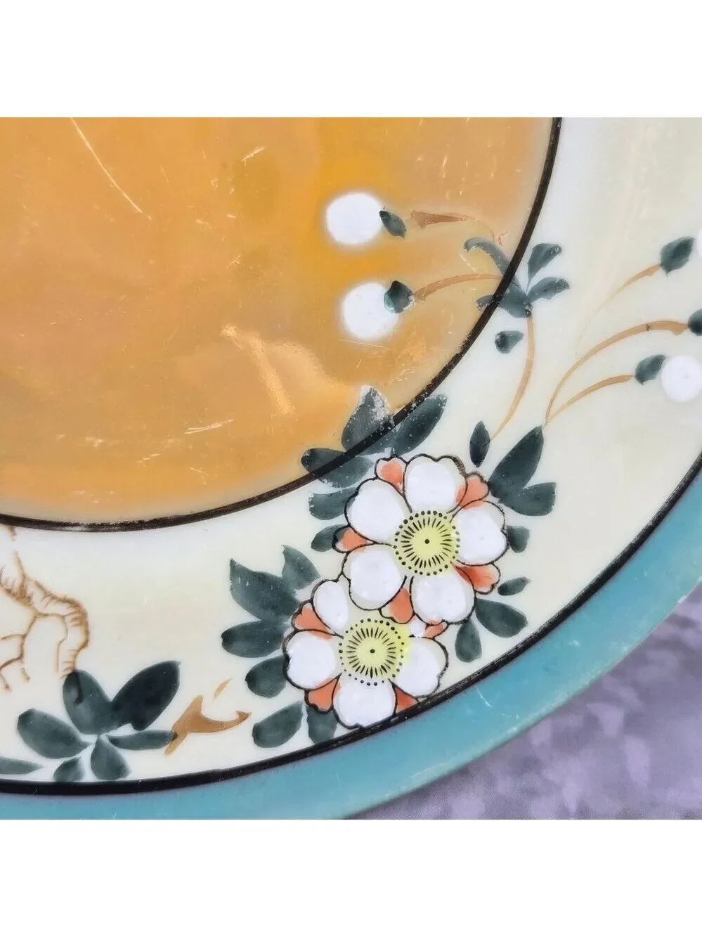 Vintage TT Double Diamond Takito Japanese Lusterware 6 Piece Set Tea Cup Plates